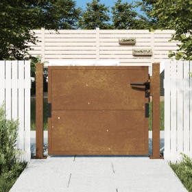 Puerta de jardín acero corten 105x80 cm de vidaXL, Puertas de jardín - Ref: Foro24-153202, Precio: 120,99 €, Descuento: %