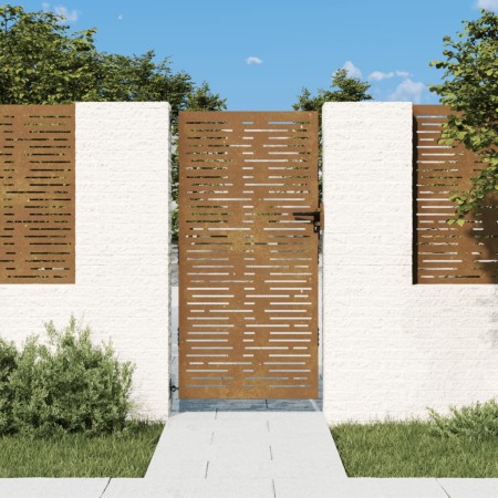 Puerta de jardín acero corten diseño cuadrado 85x175 cm de vidaXL, Puertas de jardín - Ref: Foro24-153248, Precio: 209,99 €, ...