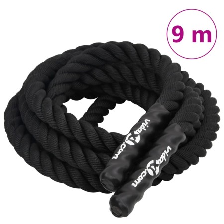 Cuerda de batalla poliéster negro 9 m 6,8 kg de vidaXL, Accesorios de máquinas de cardio - Ref: Foro24-94266, Precio: 49,73 €...