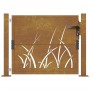 Puerta de jardín acero corten diseño hierba 105x80 cm de vidaXL, Puertas de jardín - Ref: Foro24-153172, Precio: 181,99 €, De...