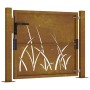 Puerta de jardín acero corten diseño hierba 105x80 cm de vidaXL, Puertas de jardín - Ref: Foro24-153172, Precio: 181,99 €, De...