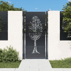 Puerta de jardín acero gris antracita diseño árbol 105x205 cm de vidaXL, Puertas de jardín - Ref: Foro24-153159, Precio: 280,...