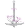 Silver malleable iron folding anchor 6 kg by vidaXL, Anchors - Ref: Foro24-94271, Price: 62,75 €, Discount: %