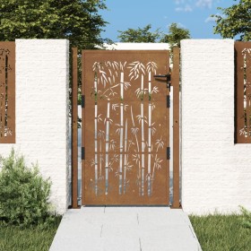 Puerta de jardín acero corten diseño bambú 105x155 cm de vidaXL, Puertas de jardín - Ref: Foro24-153187, Precio: 245,99 €, De...