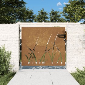 Puerta de jardín acero corten diseño hierba 85x100 cm de vidaXL, Puertas de jardín - Ref: Foro24-153221, Precio: 137,06 €, De...