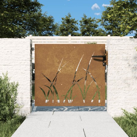 Puerta de jardín acero corten diseño hierba 85x100 cm de vidaXL, Puertas de jardín - Ref: Foro24-153221, Precio: 137,70 €, De...