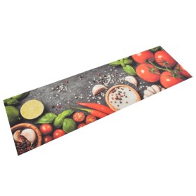 Washable kitchen rug velvet with vegetables drawing 45x150 cm by vidaXL, Doormats - Ref: Foro24-136537, Price: 19,89 €, Disco...