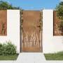 Puerta de jardín acero corten diseño hierba 105x180 cm de vidaXL, Puertas de jardín - Ref: Foro24-153176, Precio: 354,72 €, D...