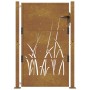 Puerta de jardín acero corten diseño hierba 105x155 cm de vidaXL, Puertas de jardín - Ref: Foro24-153175, Precio: 256,52 €, D...