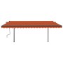 Automatic retractable awning with orange and brown poles 5x3.5 m by vidaXL, Awnings - Ref: Foro24-3070270, Price: 764,99 €, D...