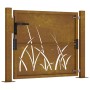 Puerta de jardín acero corten diseño hierba 105x105 cm de vidaXL, Puertas de jardín - Ref: Foro24-153173, Precio: 198,91 €, D...