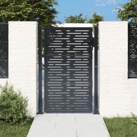 Puerta de jardín acero gris antracita diseño cuadrado 105x155cm de vidaXL, Puertas de jardín - Ref: Foro24-153193, Precio: 23...