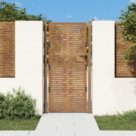 Puerta de jardín acero corten diseño cuadrado 105x180 cm de vidaXL, Puertas de jardín - Ref: Foro24-153200, Precio: 344,99 €,...