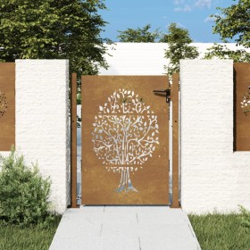 Corten steel garden gate tree design 105x130 cm by vidaXL, garden gates - Ref: Foro24-153216, Price: 210,99 €, Discount: %