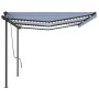 Automatic awning with LED wind sensor blue and white 6x3.5 m by vidaXL, Awnings - Ref: Foro24-3070291, Price: 965,76 €, Disco...