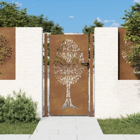 Puerta de jardín acero corten diseño árbol 105x205 cm de vidaXL, Puertas de jardín - Ref: Foro24-153219, Precio: 297,83 €, De...