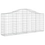 Gabion basket in arched shape, made of galvanized iron, 200x30x80/100cm. by vidaXL, Pots and planters - Ref: Foro24-153384, P...