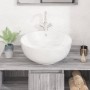 Lavabo redondo cerámica blanco 44x17 cm de vidaXL, Lavabos - Ref: Foro24-153342, Precio: 65,87 €, Descuento: %