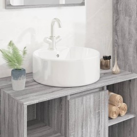 Lavabo redondo de cerámica blanco 40x14,5 cm de vidaXL, Lavabos - Ref: Foro24-153339, Precio: 58,26 €, Descuento: %