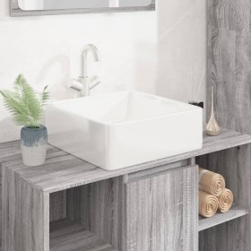 Square white ceramic washbasin 37x37x13 cm by vidaXL, Sinks - Ref: Foro24-153341, Price: 61,66 €, Discount: %