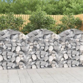 Gabion basket arch shape galvanized iron 100x30x100/120 cm by vidaXL, Pots and planters - Ref: Foro24-153425, Price: 33,81 €,...