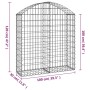 Gabion basket arch shape galvanized iron 100x30x100/120 cm by vidaXL, Pots and planters - Ref: Foro24-153425, Price: 33,81 €,...