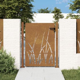 Puerta de jardín acero corten diseño hierba 105x155 cm de vidaXL, Puertas de jardín - Ref: Foro24-153229, Precio: 239,99 €, D...