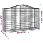 Galvanized iron arch-shaped gabions basket 200x50x120/140 cm by vidaXL, Pots and planters - Ref: Foro24-153396, Price: 72,08 ...