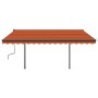 Toldo retráctil automático con postes naranja y marrón 4,5x3,5m de vidaXL, Toldos - Ref: Foro24-3070250, Precio: 700,70 €, De...