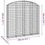 Gabion basket arch shape galvanized iron 200x30x180/200 cm by vidaXL, Pots and planters - Ref: Foro24-153469, Price: 115,25 €...