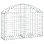 Gabion basket in arched shape, made of galvanized iron, 100x30x60/80 cm. by vidaXL, Pots and planters - Ref: Foro24-153423, P...