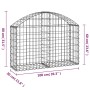 Gabion basket in arched shape, made of galvanized iron, 100x30x60/80 cm. by vidaXL, Pots and planters - Ref: Foro24-153423, P...