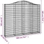 Galvanized iron arch-shaped gabions basket 200x30x160/180 cm by vidaXL, Pots and planters - Ref: Foro24-153388, Price: 142,59...