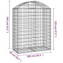 Gabion basket arch shape galvanized iron 100x50x120/140 cm by vidaXL, Pots and planters - Ref: Foro24-153436, Price: 43,05 €,...