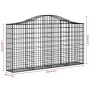 Gabion basket arch shape galvanized iron 200x30x100/120 cm by vidaXL, Pots and planters - Ref: Foro24-153385, Price: 58,99 €,...