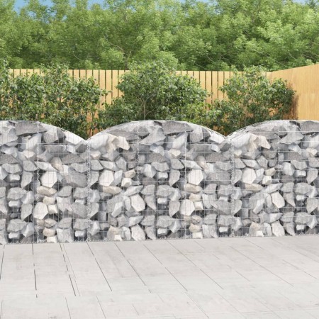 Gabion basket arch shape galvanized iron 150x50x100/120 cm by vidaXL, Pots and planters - Ref: Foro24-153455, Price: 51,75 €,...