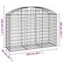 Gabion basket arch shape galvanized iron 150x50x100/120 cm by vidaXL, Pots and planters - Ref: Foro24-153455, Price: 51,75 €,...