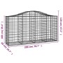 Cesta gaviones forma arco hierro galvanizado 200x50x100/120 cm de vidaXL, Maceteros y jardineras - Ref: Foro24-153395, Precio...