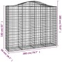 Gabion basket arch shape galvanized iron 200x50x160/180 cm by vidaXL, Pots and planters - Ref: Foro24-153398, Price: 88,80 €,...