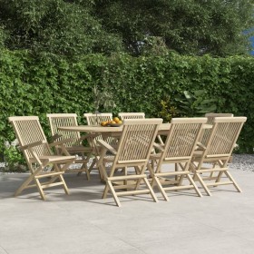 Folding garden chairs 8 pcs solid teak wood 56x61x89 cm by vidaXL, Garden chairs - Ref: Foro24-3155072, Price: 658,99 €, Disc...