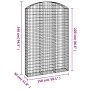 Gabion basket arch shape galvanized iron 150x30x220/240 cm by vidaXL, Pots and planters - Ref: Foro24-153451, Price: 73,93 €,...