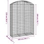 Gabion basket arch shape galvanized iron 150x50x200/220 cm by vidaXL, Pots and planters - Ref: Foro24-153460, Price: 81,99 €,...