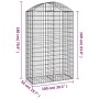 Gabion basket arch shape galvanized iron 100x50x160/180 cm by vidaXL, Pots and planters - Ref: Foro24-153438, Price: 49,95 €,...