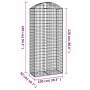 Gabion basket arch shape galvanized iron 100x50x220/240 cm by vidaXL, Pots and planters - Ref: Foro24-153441, Price: 61,00 €,...