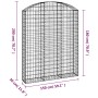 Galvanized iron arch-shaped gabion basket 150x30x180/200 cm by vidaXL, Pots and planters - Ref: Foro24-153449, Price: 89,31 €...