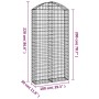 Gabion basket arch shape galvanized iron 100x30x200/220 cm by vidaXL, Pots and planters - Ref: Foro24-153430, Price: 68,58 €,...