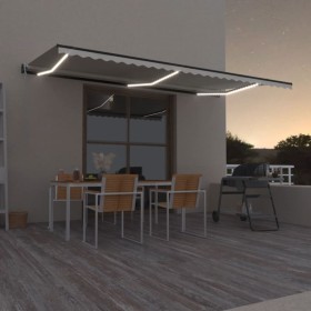 Toldo automático con LED sensor de viento crema 600x350 cm de vidaXL, Toldos - Ref: Foro24-3069252, Precio: 781,99 €, Descuen...