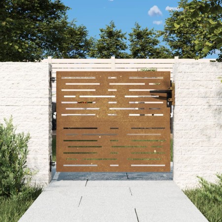 Puerta de jardín acero corten diseño cuadrado 85x100 cm de vidaXL, Puertas de jardín - Ref: Foro24-153245, Precio: 131,58 €, ...