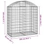 Galvanized iron arch-shaped gabion basket 100x50x100/120 cm by vidaXL, Pots and planters - Ref: Foro24-153435, Price: 38,51 €...