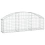 Gabion basket in arched shape, made of galvanized iron, measuring 150x30x40/60 cm. by vidaXL, Pots and planters - Ref: Foro24...